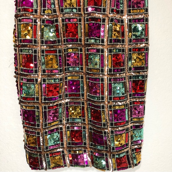 NWOT Dress The Population Rainbow Sequin Mini Dress - Picture 3 of 7